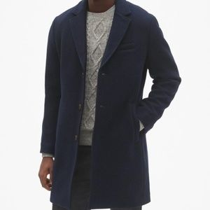 Gap Mens Navy Wool Blend Topcoat XXL